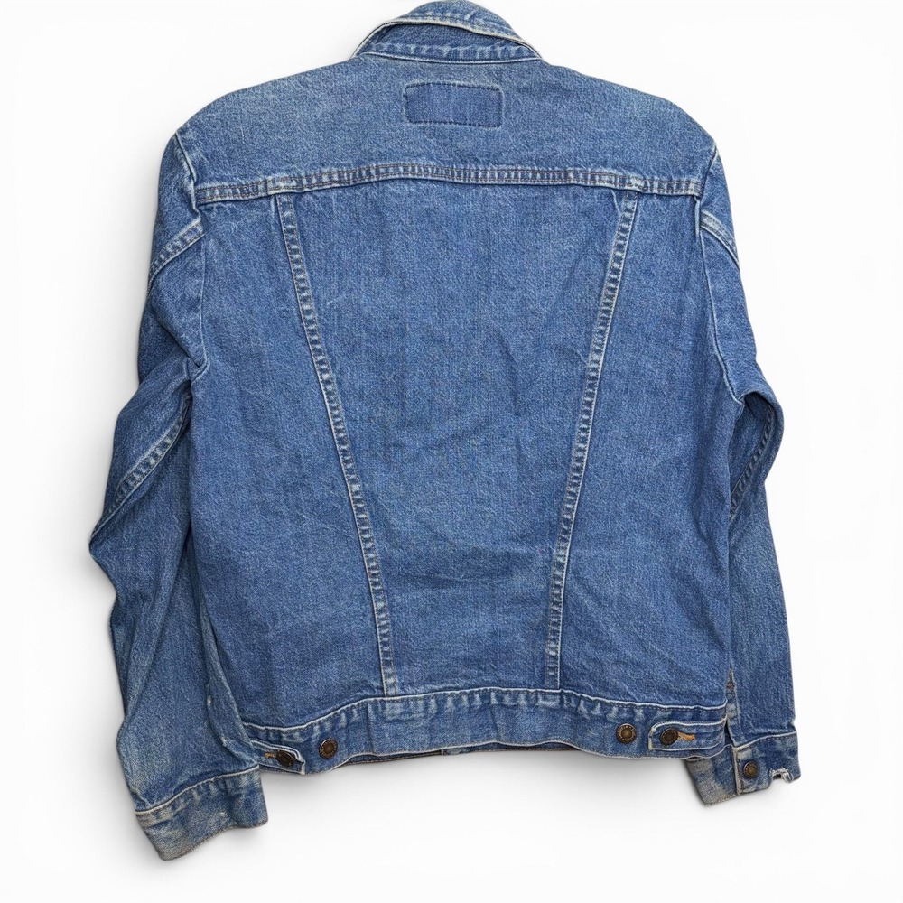VTG 90s Wrangler Denim Jacket Mens SZ M Blue Authentic Western Trucker Cowboy - Picture 5 of 8